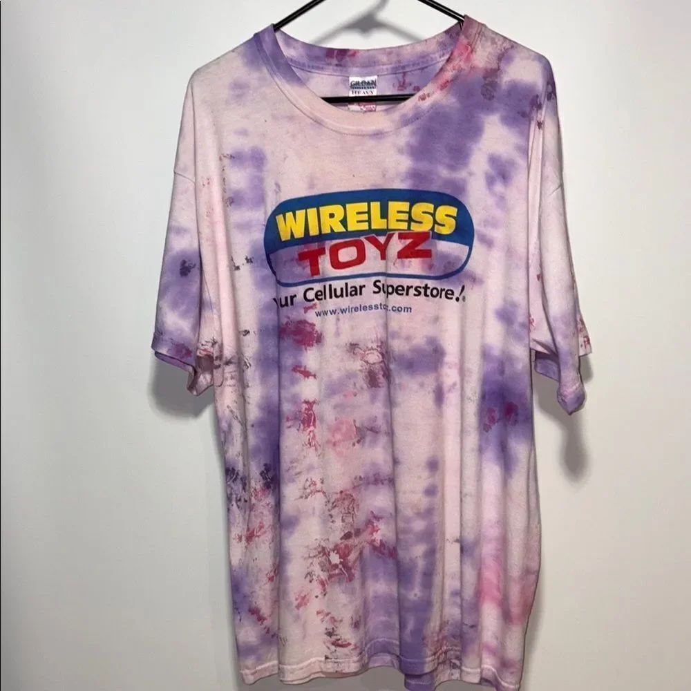 Gildan Purple and Pink Tie-Dye Short Sleeve Tee
